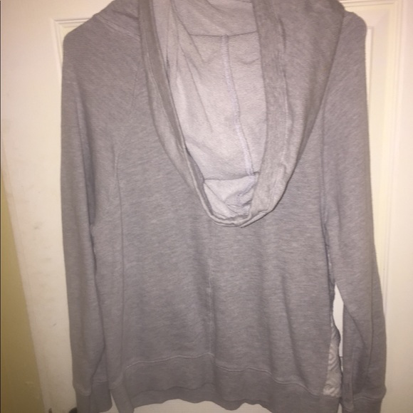 Hoodie with cowl neck and lace front - Picture 2 of 4
